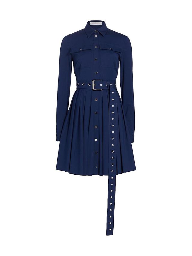 Michael Kors Collection Organic Cotton Stretch Poplin Belted Cargo Shirtdress Product Image