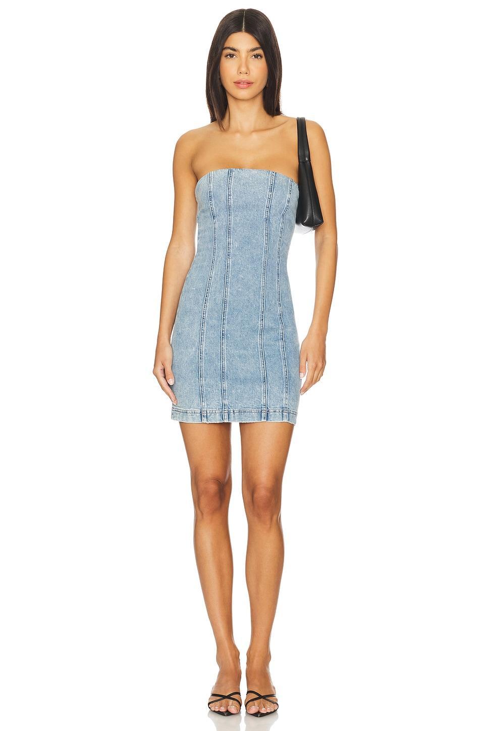 Palmer Denim Mini Dress Alice + Olivia Product Image