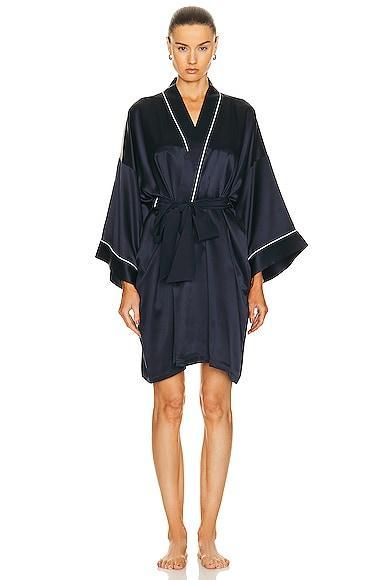 Olivia von Halle Mimi Robe in Navy Product Image