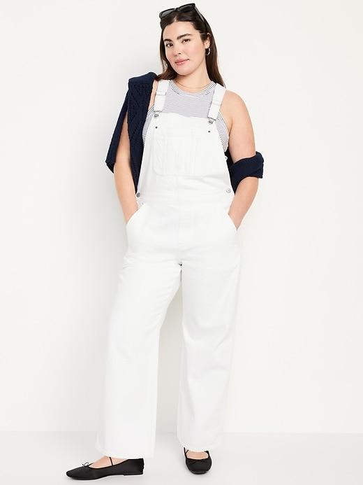 Baggy Wide-Leg Jean Overalls Product Image