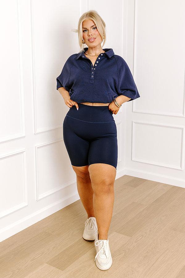 Daily Basis Biker Shorts In Navy Curves Product Image