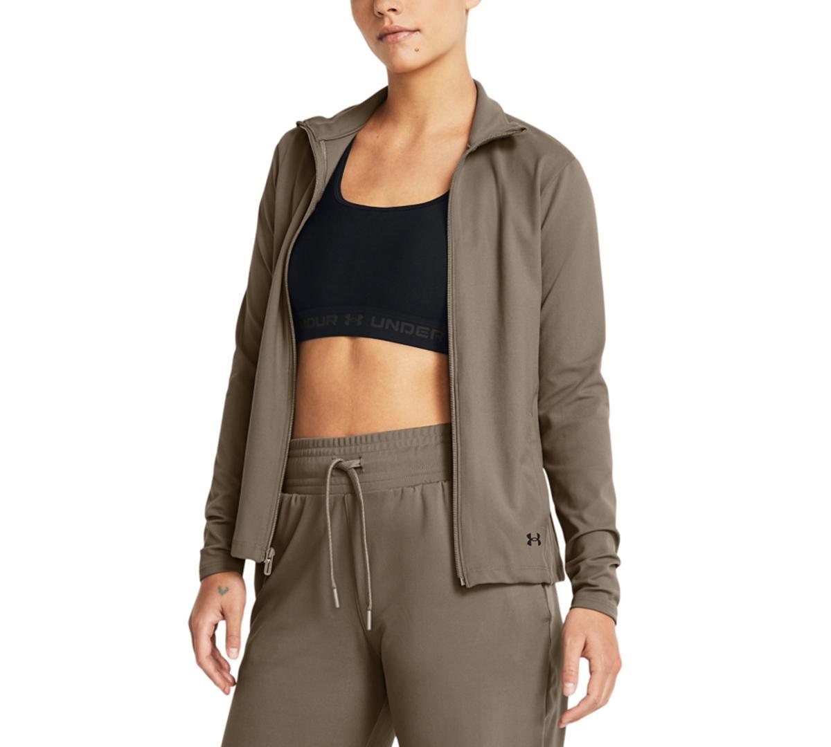 Under Armour Womens Motion Zippered Mock-Neck Jacket - White / Product Image