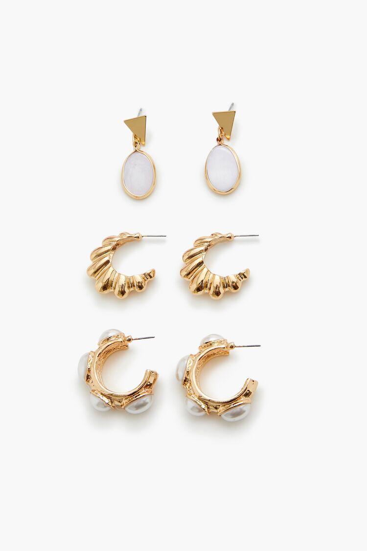 Faux Stone Hoop & Drop Earring Set | Forever 21 Product Image