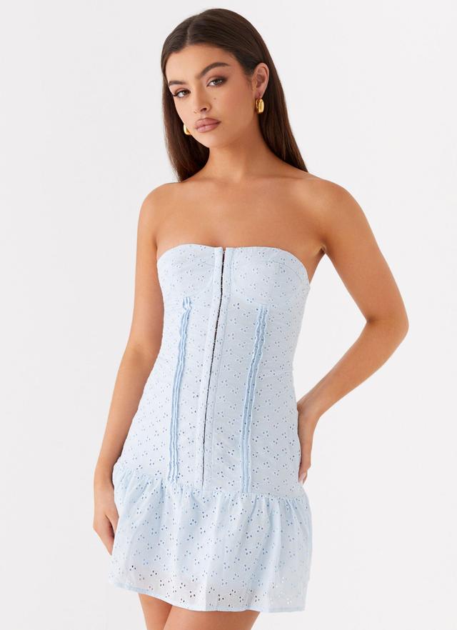 Bloomsbury Bustier Mini Dress - Blue Product Image