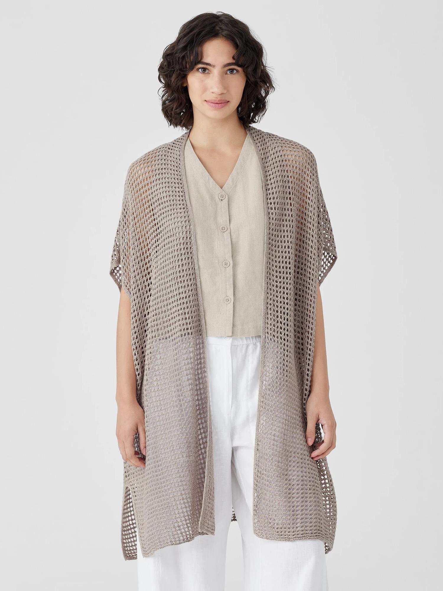 EILEEN FISHER Organic Linen Délavé Long Cardiganfemale product image