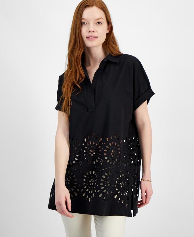 Women's Cotton Eyelet Popover Top Product Image