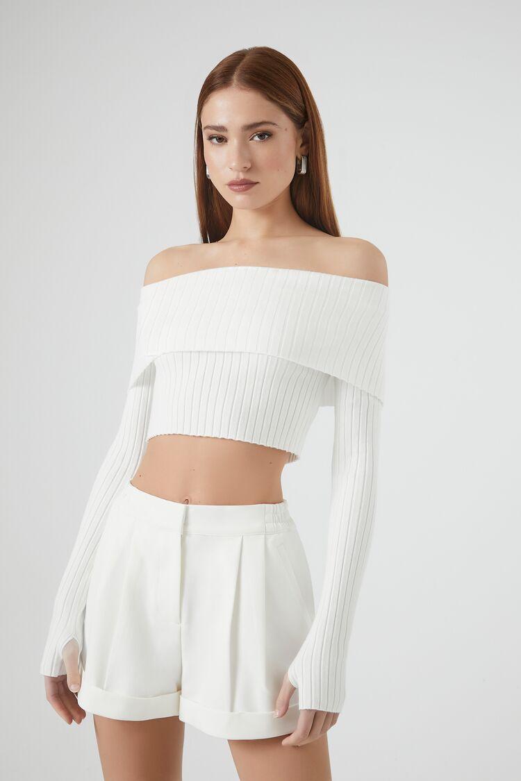 Sweater-Knit Off-the-Shoulder Top | Forever 21 Product Image