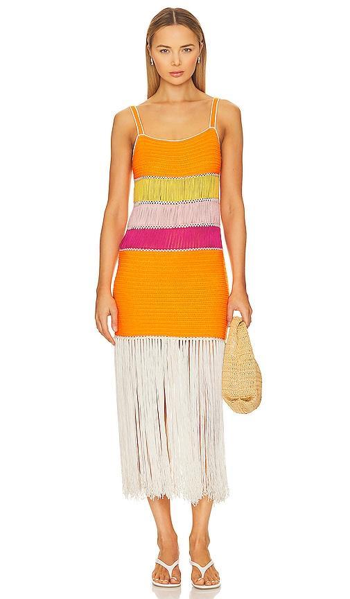 Crochet Fringed Midi Dress Product Image