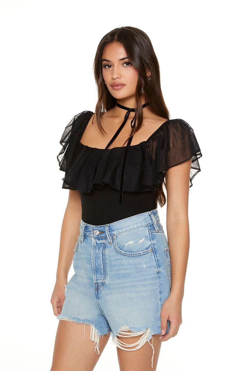 Ruffle-Trim Bodysuit | Forever 21 Product Image