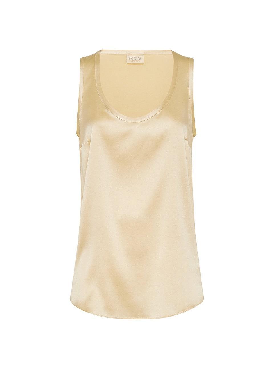 Womens Stretch Silk Satin Reversible Top Product Image