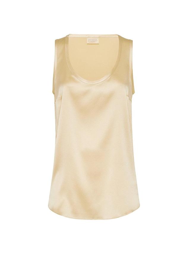 Womens Stretch Silk Satin Reversible Top Product Image