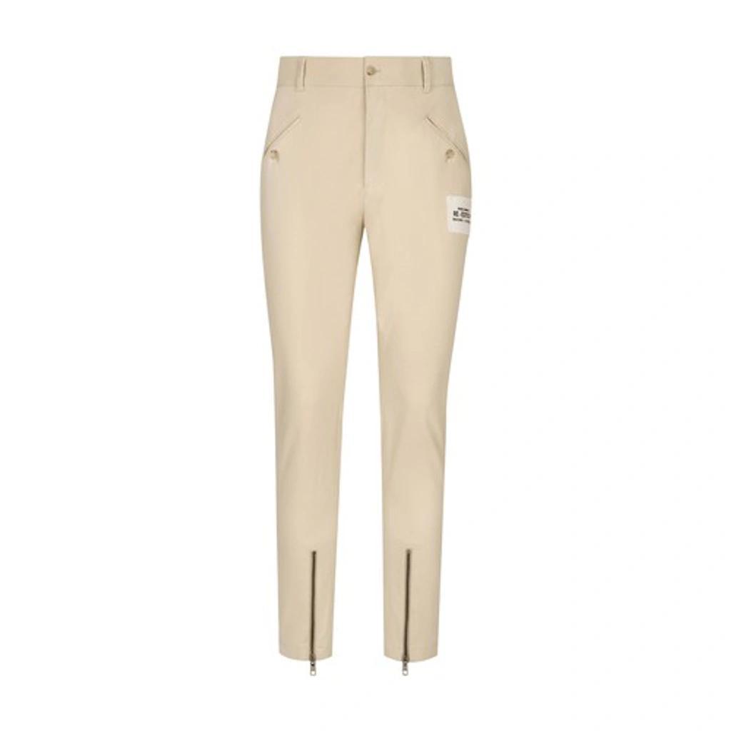 Stretch Cotton Pants In Very_light_beige Product Image