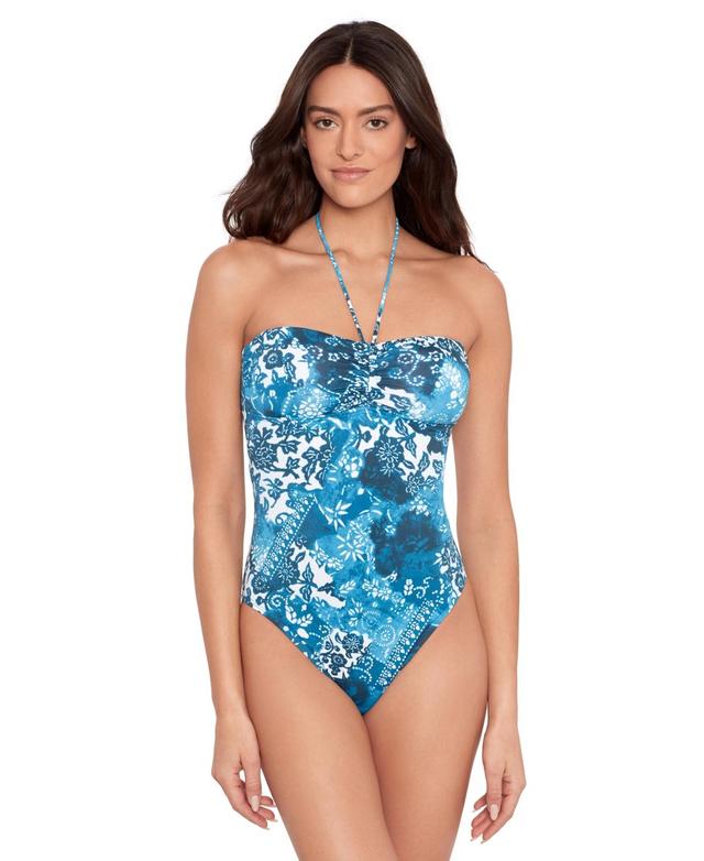 Lauren Ralph Lauren Womens Bandeau-Neck Halter-Style One-Piece Swimsuit Product Image