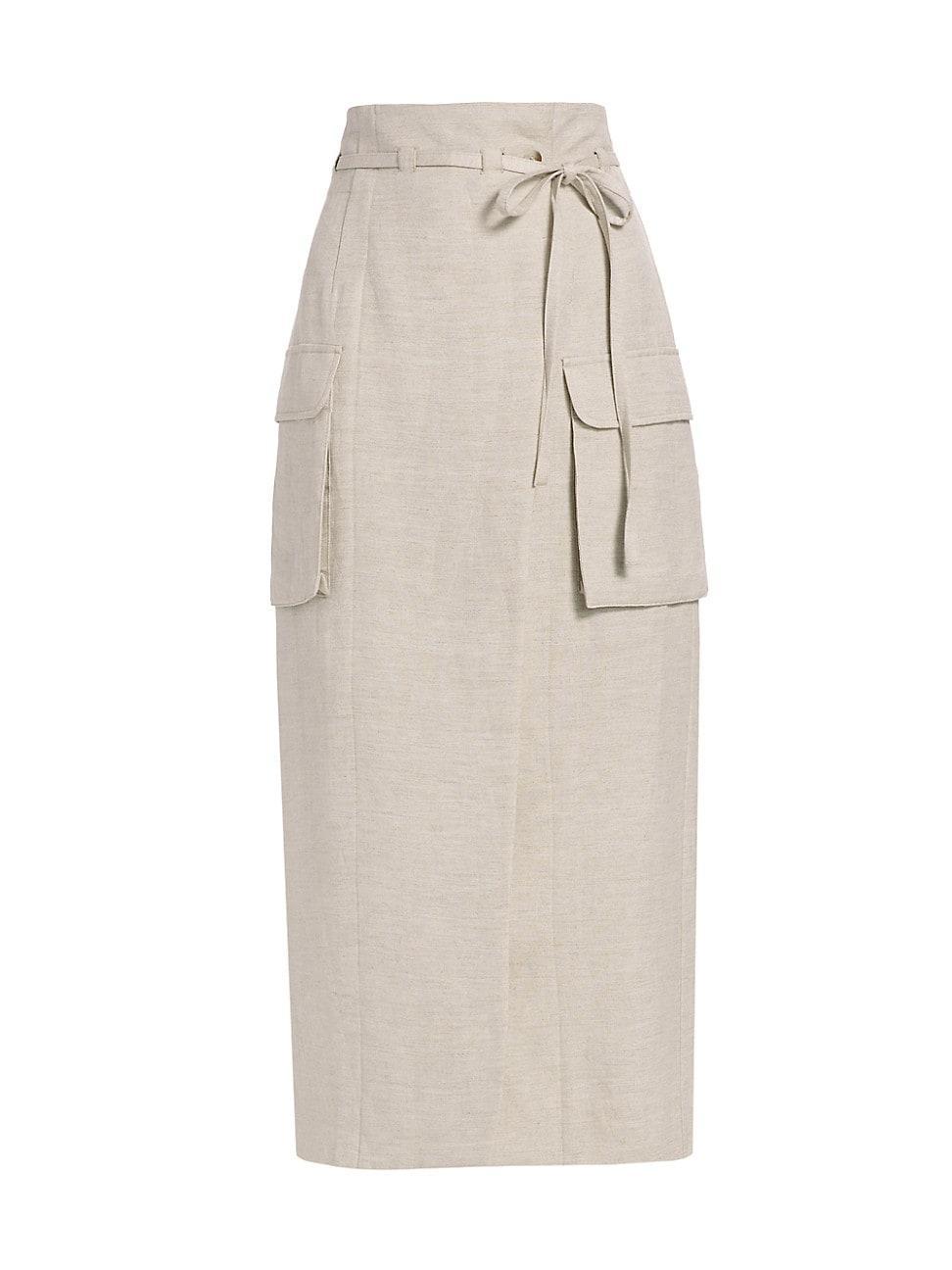 Womens Nara Linen-Blend Pencil Skirt Product Image