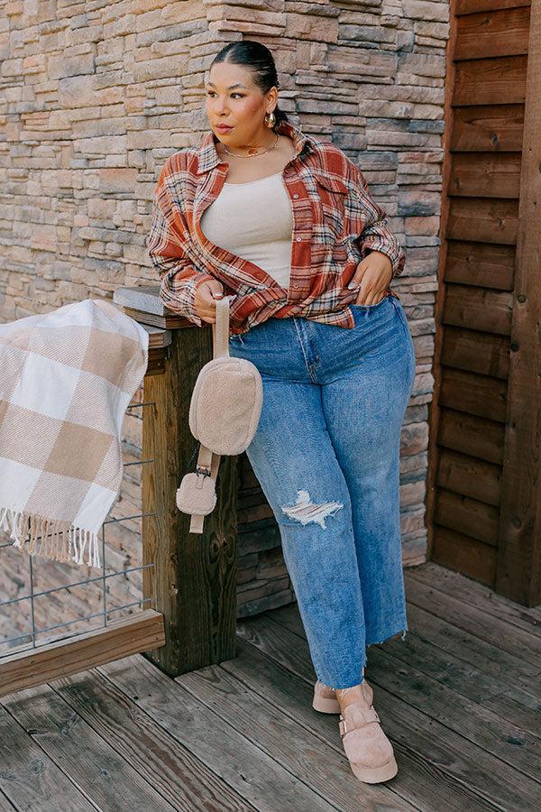 Pumpkin Spice Dreaming Plaid Jacket Curves Product Image