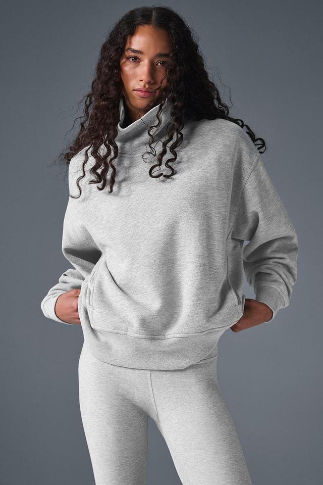 Hazy Mock Neck Pullover - Athletic Heather Grey Female Product Image