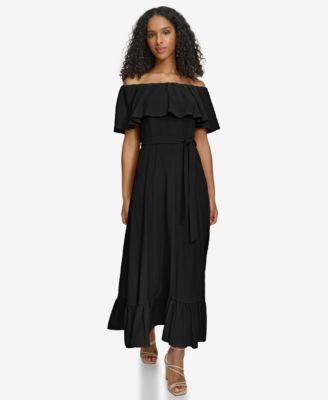 Women's Off-The-Shoulder Flounce Maxi Dress Product Image