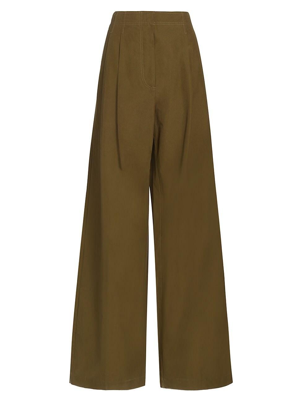 Womens Lani Chino Pleated Wide-Leg Pants product image