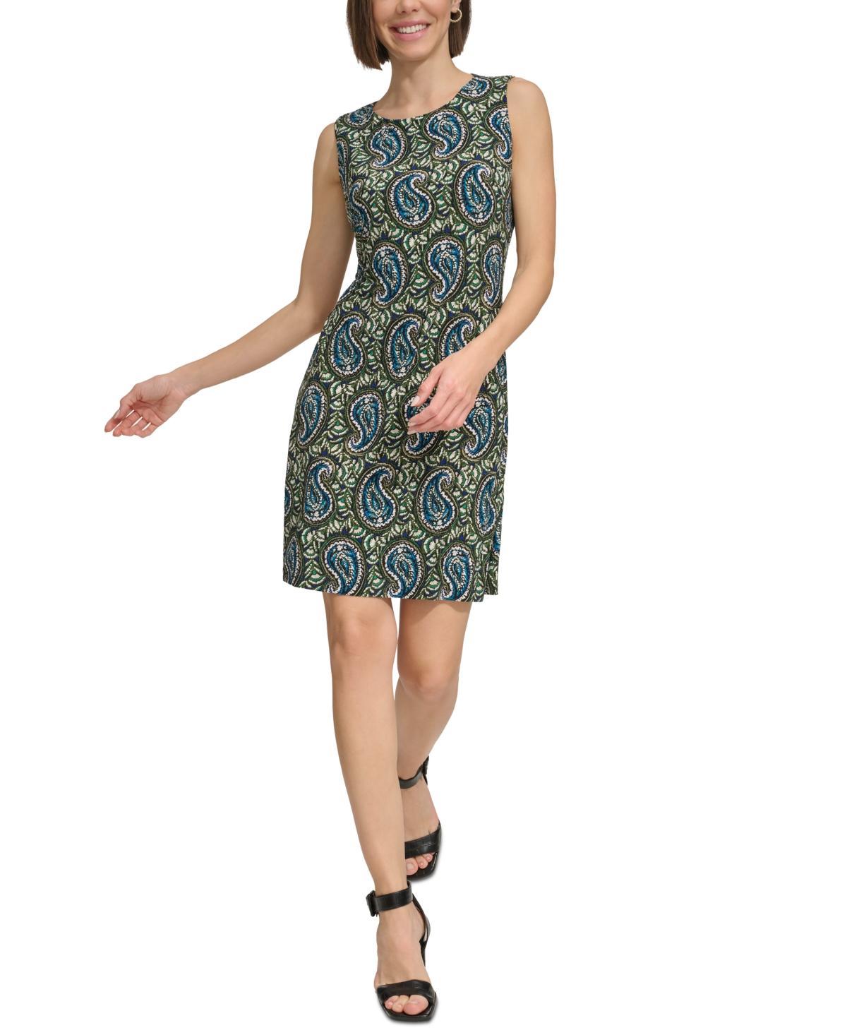 Tommy Hilfiger Womens Paisley Sleeveless Shift Dress - Skcp Product Image