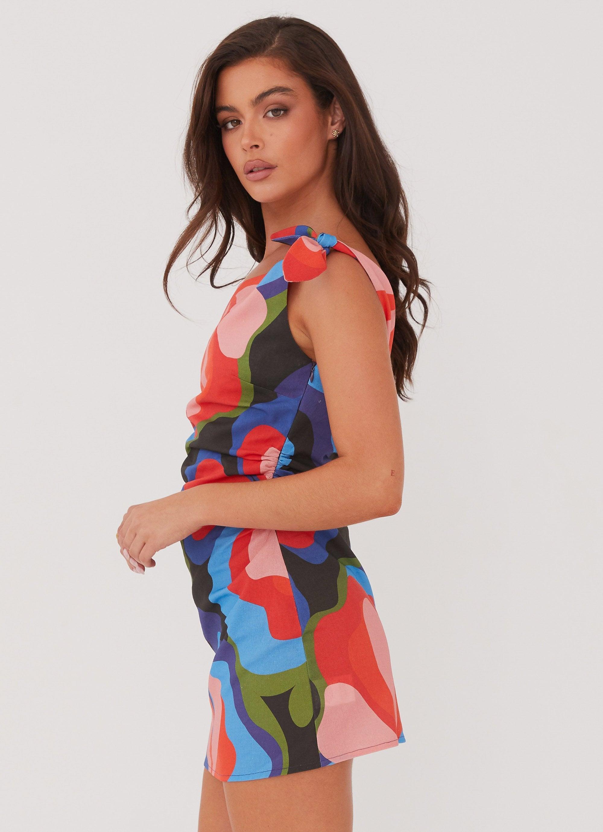 Amazonia Linen Mini Dress - Floral Fantasy Product Image