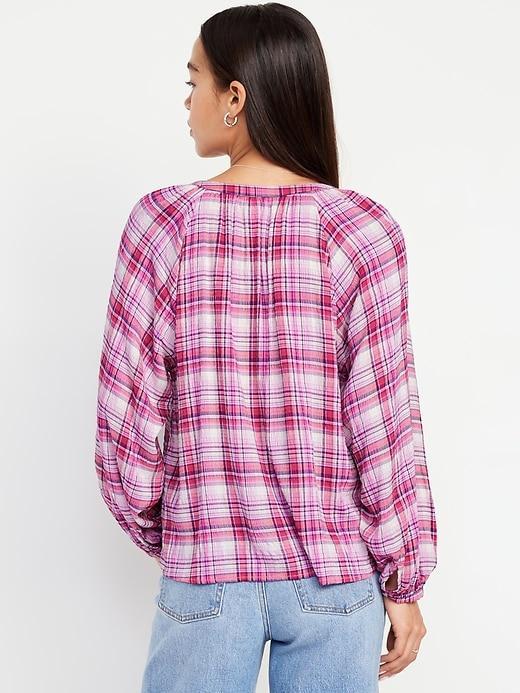 Split-Neck Button-Down Top Product Image