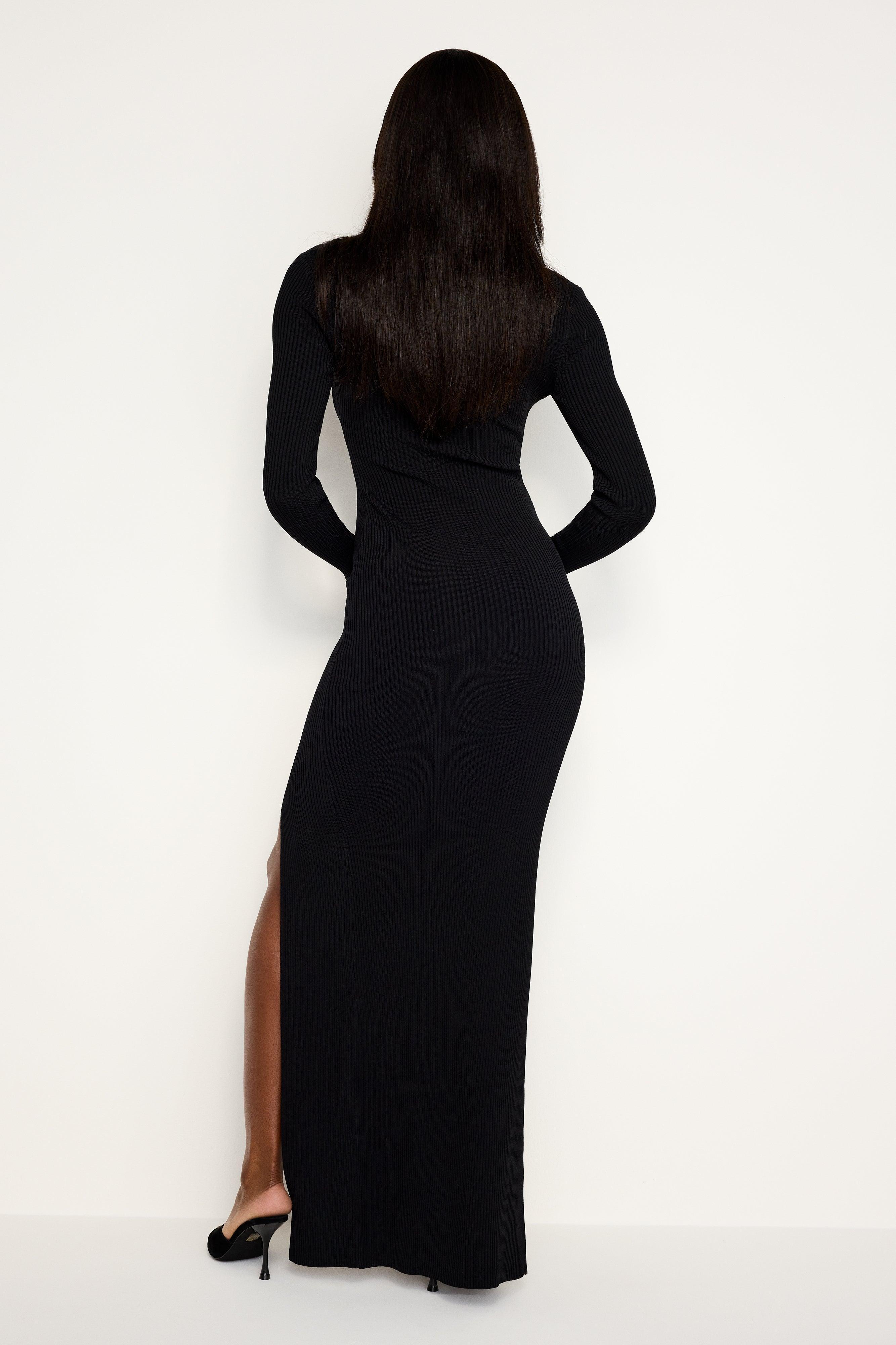 STRETCH RIB KNIT MAXI DRESS | GRENADINE003 Product Image