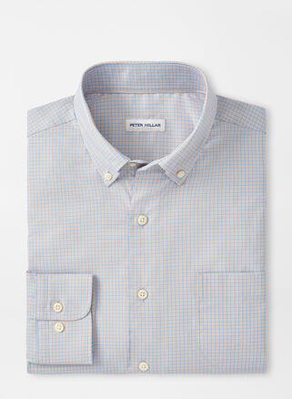 Peter Millar Mens Winthrop Crown Lite Cotton-Stretch Sport Shirt | Color: Cottage Blue | Size: XL Product Image