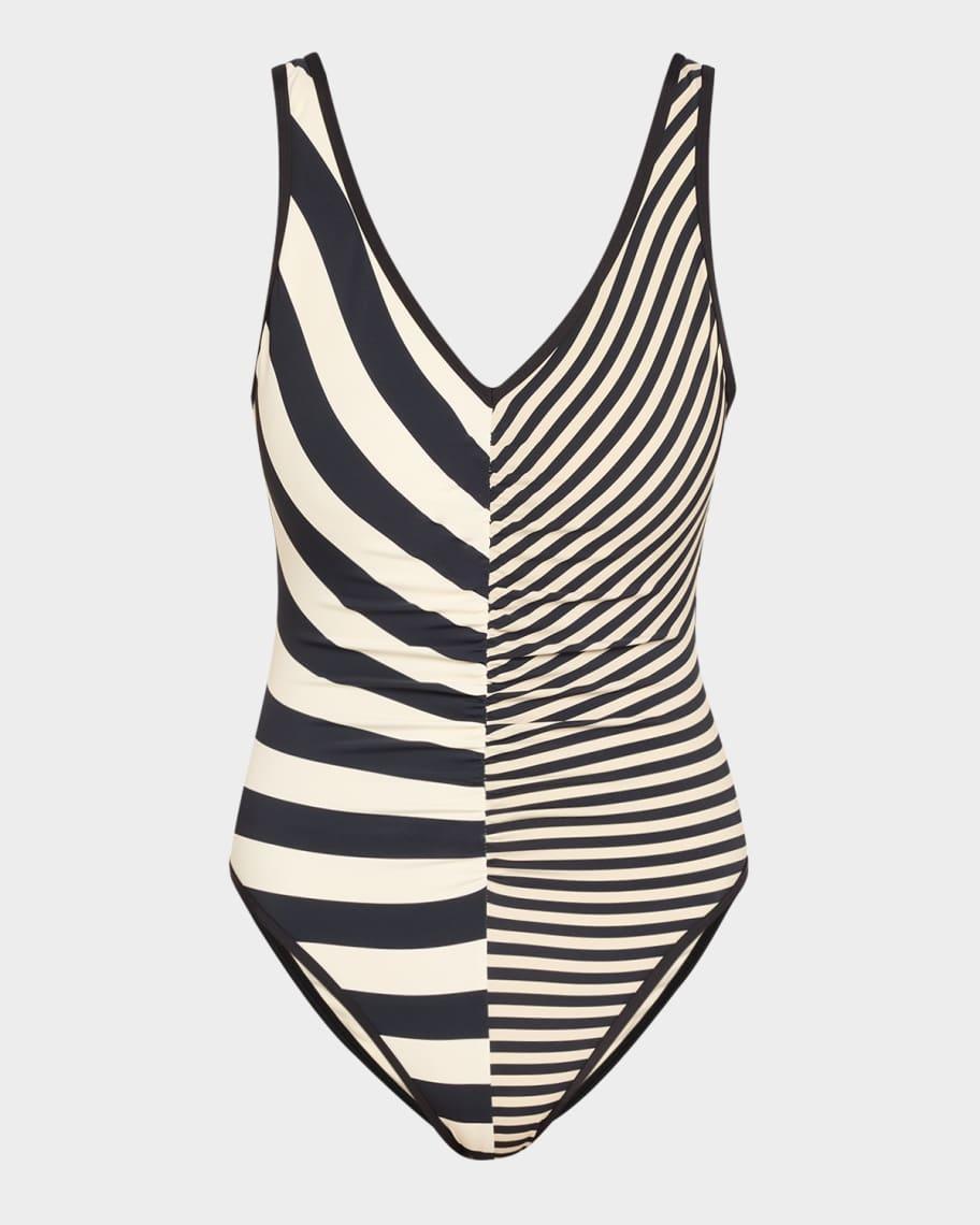 The Lucia Multi-Striped One-Piece Swimsuit Product Image