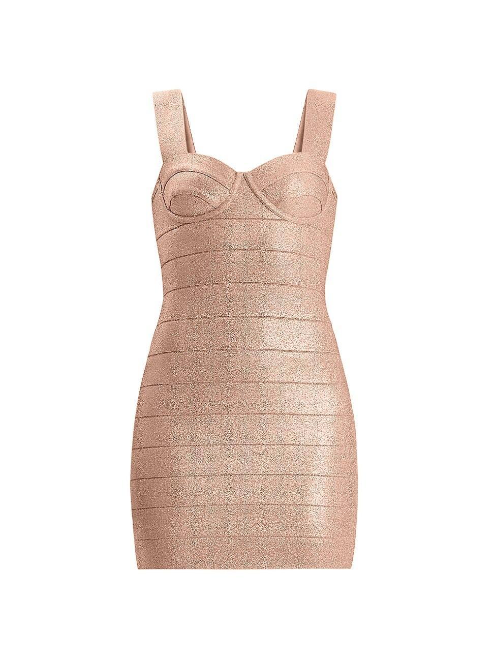 Womens Disco Knit Bustier Bandage Minidress Product Image