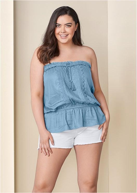 Tassel Detail Strapless Top Product Image