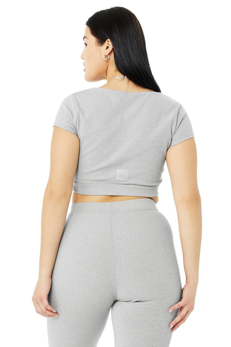 Blissful Henley Bra Top - Athletic Heather Grey Product Image