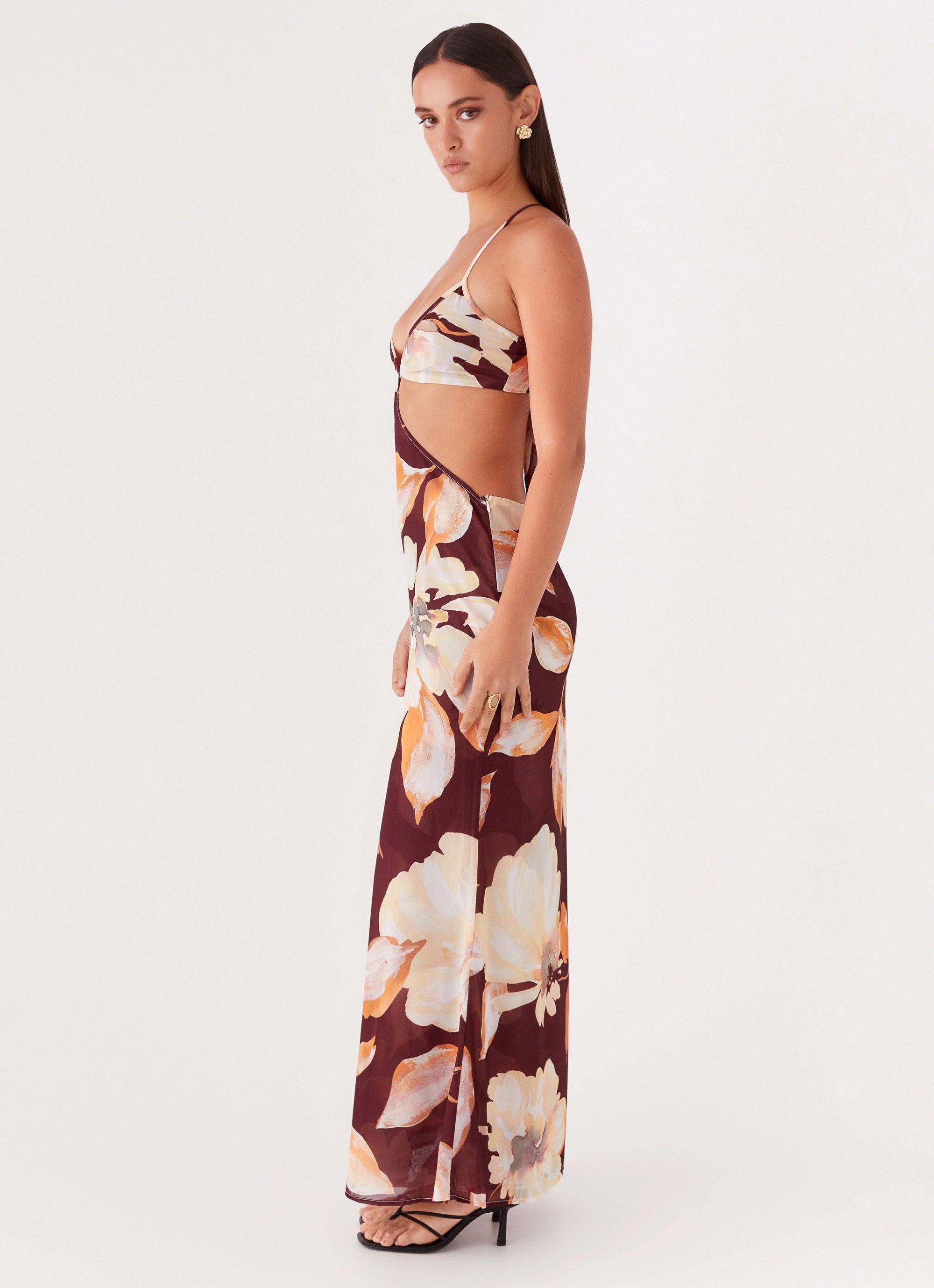 Primrose Daydream Maxi Dress - Brown Floral Product Image