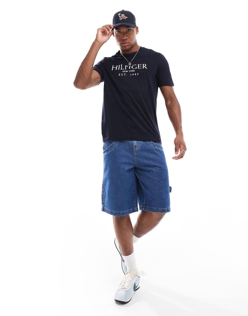 Tommy Hilfiger Large Logo T-Shirt in Navy Product Image