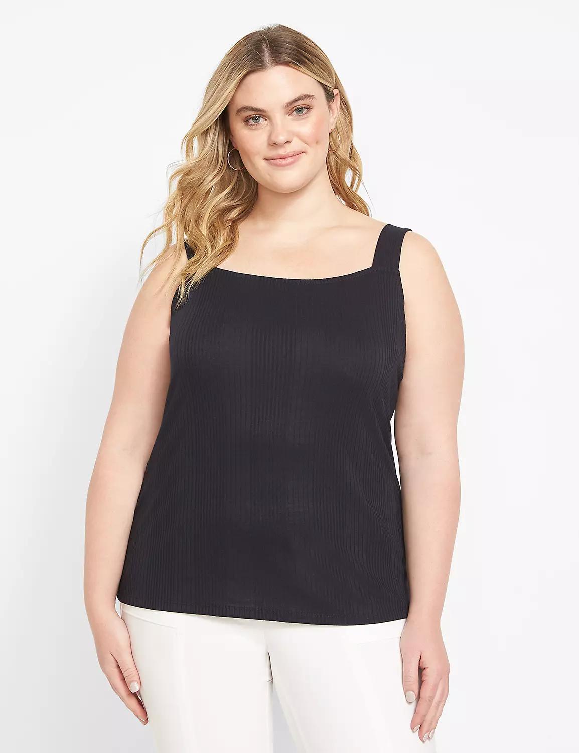 Classic Square-Neck Ribbed Tank Product Image