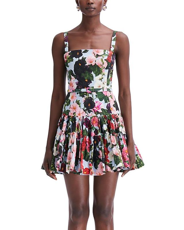 Womens Hollyhocks Print Pleated Minidress Product Image