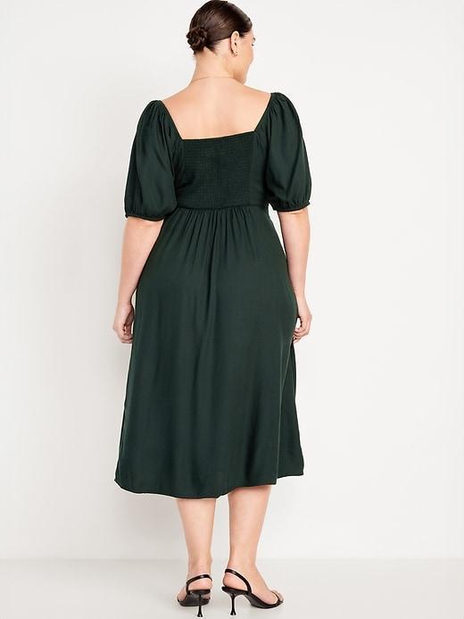 Fit and Flare Crepe Midi Dress Product Image