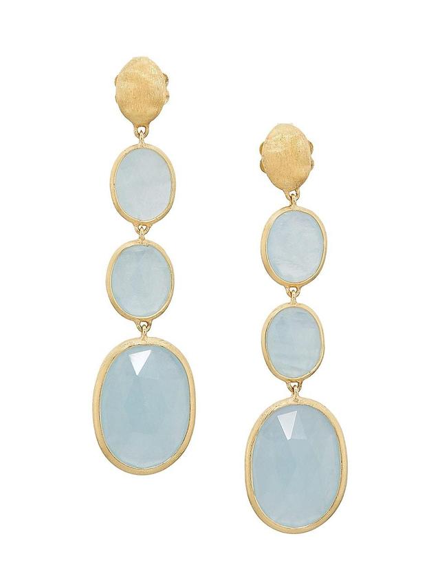 Womens Siviglia 18K Yellow Gold & Aquamarine Drop Earrings - Blue - Blue Product Image