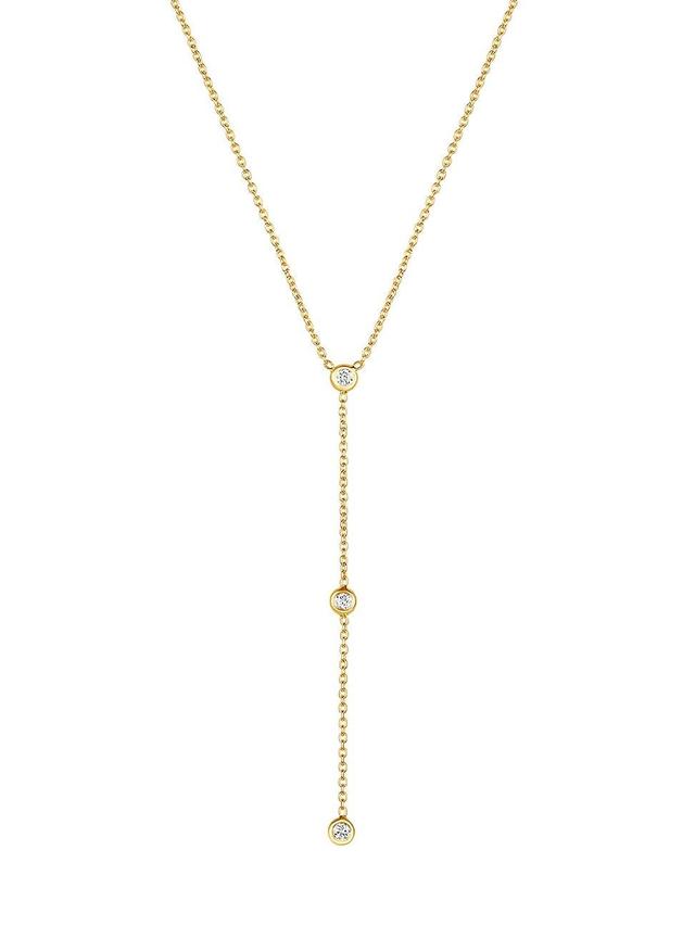 Womens 14K Yellow Gold & 0.3 TCW Diamond Lariat Necklace Product Image