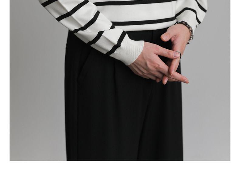 V-Neck Striped Polo Sweater Product Image