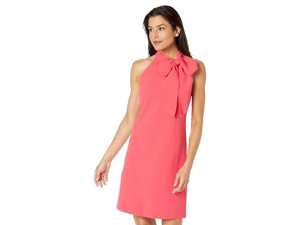 Vince Camuto Crepe Bow Neck Halter Dress (Watermelon) Women's Clothing Product Image