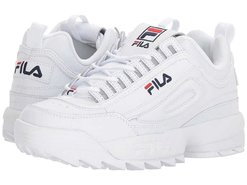 Fila Disruptor II Premium Fashion Sneaker Fila Navy/Fila Red 1) Women's Shoes Product Image