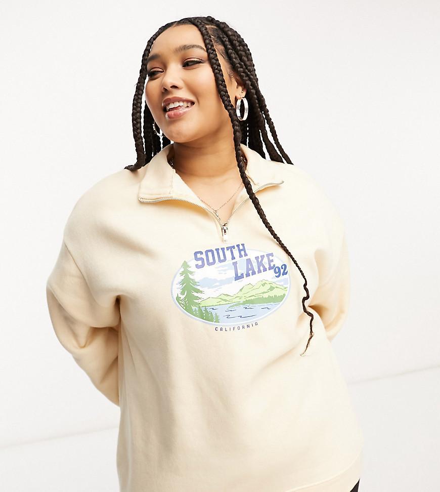 Daisy Street Plus quarter zip lake sweatshirt Product Image