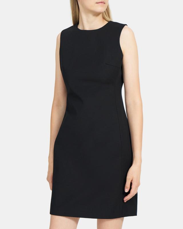 Sleeveless Fitted Dress in Stretch Cotton Product Image