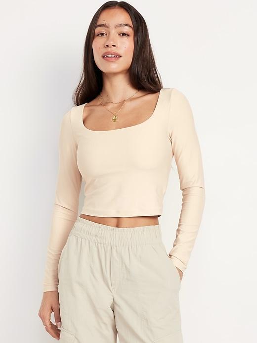 PowerSoft Long-Sleeve Crop Support Top Product Image