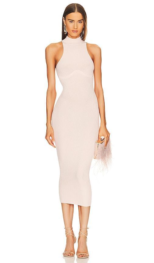 Michael Costello Annalie Long Midi Dress in Blush. Size L, S, XL. Product Image