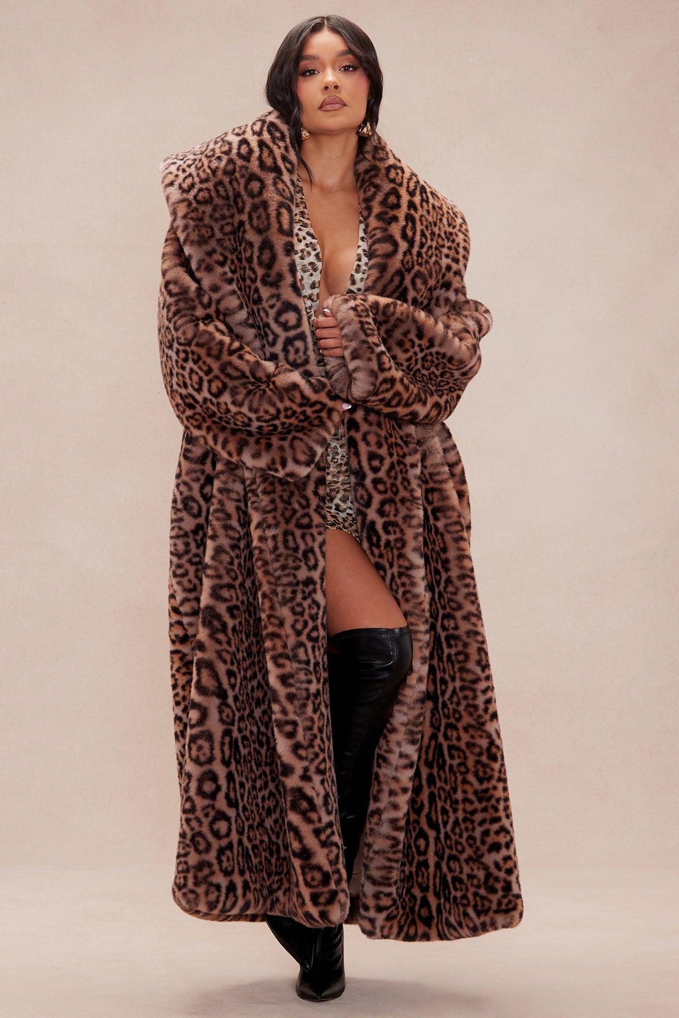 Alex Faux Fur Coat - Leopard product image