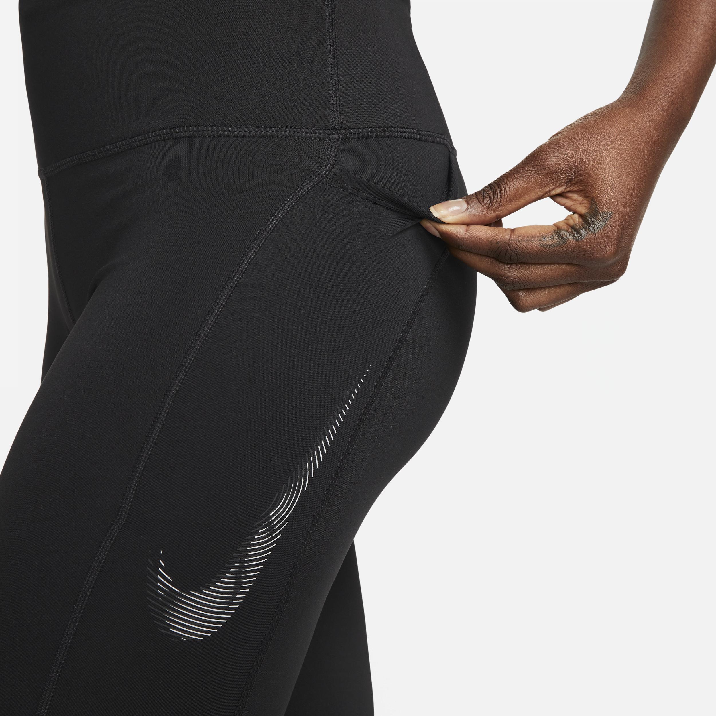 Nike Womens Fast Mid-Rise 7/8 Graphic Leggings with Pockets Product Image