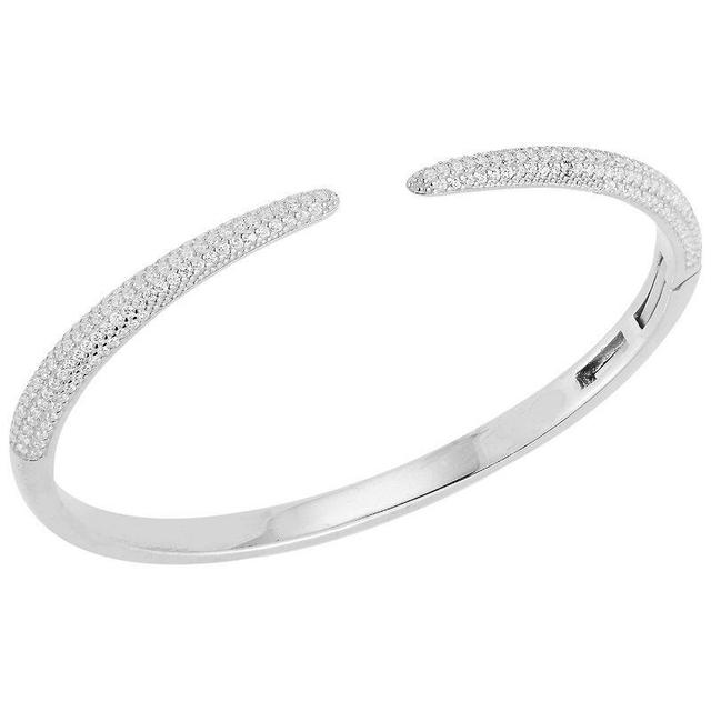 Sunkissed Sterling Cubic Zirconia Bangle Bracelet, Womens Silver Tone Product Image