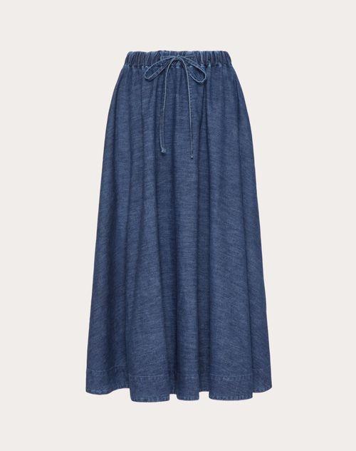 CHAMBRAY DENIM MIDI SKIRT  Product Image