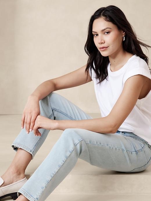 Slim Mid-Rise Raw-Hem Jean Product Image